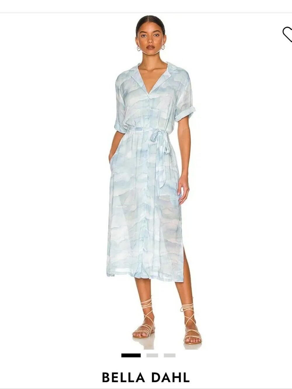 Bella Dahl Sky-Print Maxi Summer Shirt Dress  Lght as a Feather.